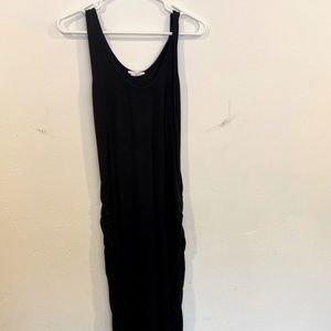 Midi black maternity dress